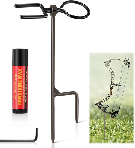 High Performance Portable Archer's Ground Bow Stake with Bowstring Wax, Durable and Versatile, Includes 360° Rotating Fork and Arrow Ring in Saudi Arabia