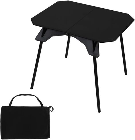 Folding Camping Table,Outdoor Small Portable Aluminum Camp Table with Backpacking Carrying Bag for Camping Beach Picnic Grilling Hiking FishingTravel (Black) in Saudi Arabia