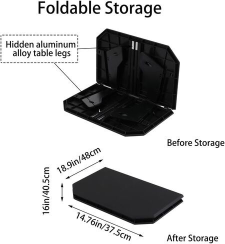 Folding Camping Table,Outdoor Small Portable Aluminum Camp Table with Backpacking Carrying Bag for Camping Beach Picnic Grilling Hiking FishingTravel (Black) in Saudi Arabia