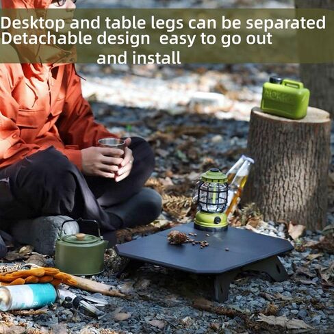 Folding Camping Table,Outdoor Small Portable Aluminum Camp Table with Backpacking Carrying Bag for Camping Beach Picnic Grilling Hiking FishingTravel (Black) in Saudi Arabia