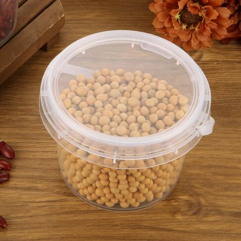 LOYORTY 35 PCS 16 oz Slime Containers with Lids and Handles, Plastic 500ml Storage Bucket Containers, Clear Slime Storage Case for Slime DIY Art Craft, Pigment, Small Tools, Part Material in Saudi Arabia