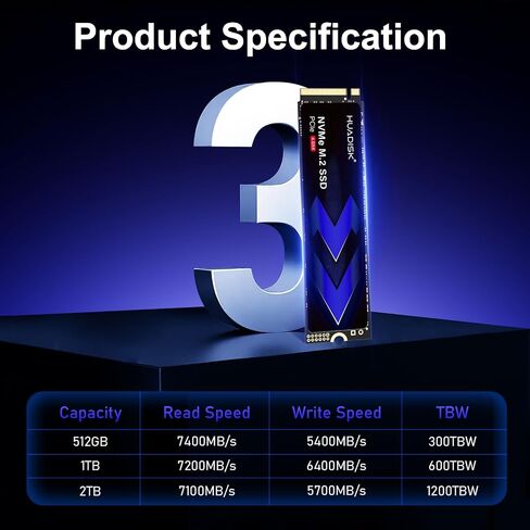 2TB M.2 NVMe SSD Gen4 PCIe, Up to 7200MB/s，M.2 2280 NVMe PCIe 4.0X4 SSD with Heatsink, Gaming Internal Solid State Drive, 3D NAND Flash for PS5,PC and Laptops in Saudi Arabia