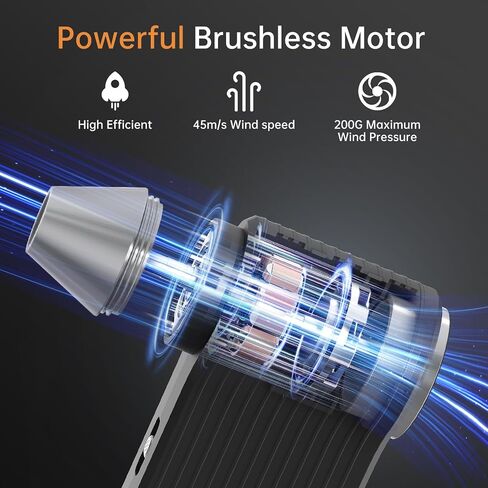 Compressed Air Duster 130000RPM – Cordless Electric Air Blower with Brushless Motor, Stepless Speed Control, Multiple Nozzles, Rechargeable Dust Cleaner for PC, Keyboard, Car Detailing & Barber Tools in Saudi Arabia