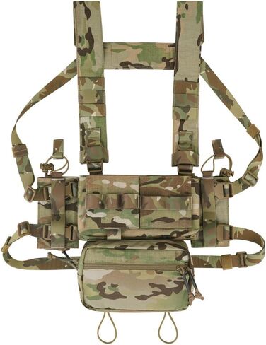 KRYDEX Micro Chest Rig with 5.56/7.62 Magazine Holder,Wing Pouches,Dangler Pouch,Fat Strap Shoulder Harness Set in Saudi Arabia
