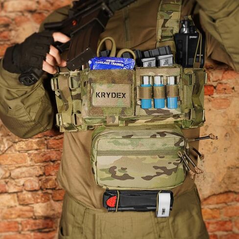 KRYDEX Micro Chest Rig with 5.56/7.62 Magazine Holder,Wing Pouches,Dangler Pouch,Fat Strap Shoulder Harness Set in Saudi Arabia