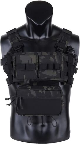 KRYDEX Micro Chest Rig with 5.56/7.62 Magazine Holder,Wing Pouches,Dangler Pouch,Fat Strap Shoulder Harness Set in Saudi Arabia