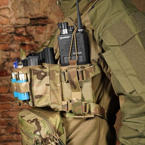 KRYDEX Micro Chest Rig with 5.56/7.62 Magazine Holder,Wing Pouches,Dangler Pouch,Fat Strap Shoulder Harness Set in Saudi Arabia