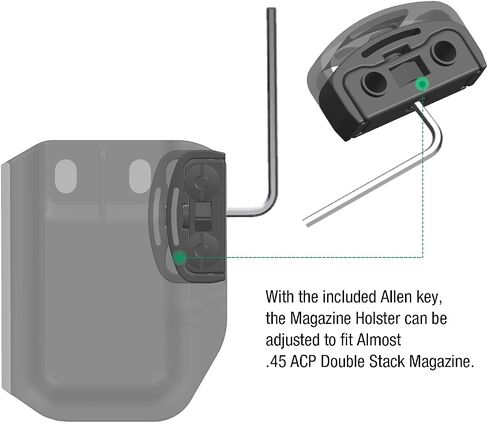 حافظة المجلات العالمية IWB/OWB Mag Carrier مع مشبك فولاذي مقاس 1.75 بوصة مناسب: 9 مم/.40 و.45ACP مكدس مزدوج - مكدس فردي .380 in Kuwait