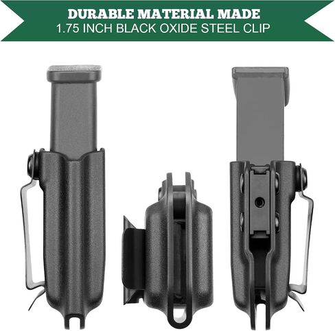 حافظة المجلات العالمية IWB/OWB Mag Carrier مع مشبك فولاذي مقاس 1.75 بوصة مناسب: 9 مم/.40 و.45ACP مكدس مزدوج - مكدس فردي .380 in Kuwait