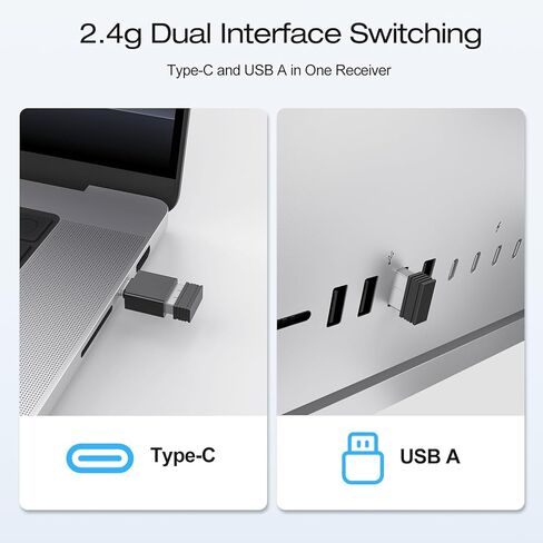 لوحة مفاتيح لاسلكية من OMOTON لجهاز Mac بإطار معدني مُشكل - 2.4G وبلوتوث مزدوج (BT1/BT2)، جهاز استقبال من النوع C/USB A، رفيع للغاية، بإضاءة خلفية، لوحة مفاتيح كاملة الحجم لجهاز Mac/MacBook/iMac، أبيض in Kuwait