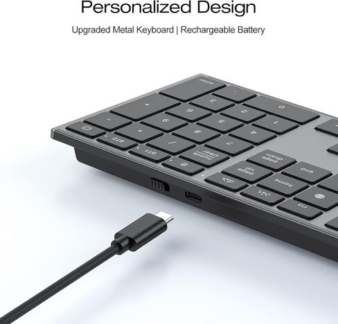 لوحة مفاتيح لاسلكية من OMOTON لجهاز Mac بإطار معدني مُشكل - 2.4G وبلوتوث مزدوج (BT1/BT2)، جهاز استقبال من النوع C/USB A، رفيع للغاية، بإضاءة خلفية، لوحة مفاتيح كاملة الحجم لجهاز Mac/MacBook/iMac، أبيض in Kuwait