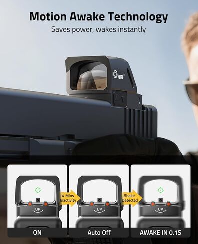 CVLIFE WolfCovert X 3 MOA Dot & 32 MOA Circle Red/Green Dot Sight for RMS RMSc, Motion Awake Fiber Optic Scope for Compact Pistol, 3500G Shockproof Open Reflex Sight with Adapter for RMR/MOS/Picatinny in Saudi Arabia
