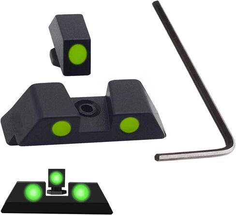 Night Sights,Front and Rear Handgun Sights Glow in The Dark for Glock Pistols, Fits Glock 17, 17L, 22, 23, 24, 26, 27, 33, 34, 35, 38 and 39 Sights Glow with Assembly Tools in Saudi Arabia