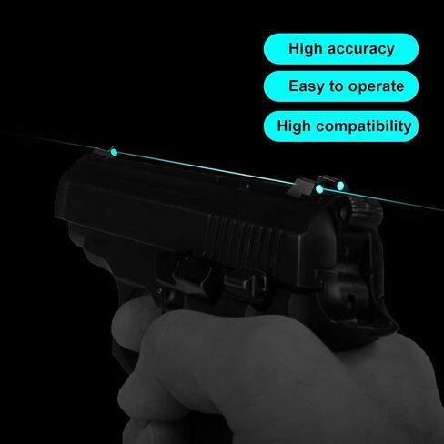 Night Sights,Front and Rear Handgun Sights Glow in The Dark for Glock Pistols, Fits Glock 17, 17L, 22, 23, 24, 26, 27, 33, 34, 35, 38 and 39 Sights Glow with Assembly Tools in Saudi Arabia