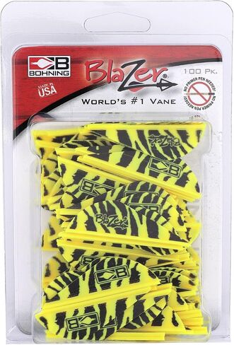 Bohning True Color Blazer® Vane، صيد 2 بوصة، ثلاثي الأبعاد، ريشة، نمر أصفر، 100 قطعة in Saudi Arabia
