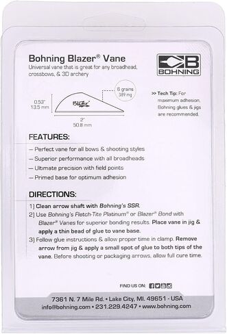Bohning True Color Blazer® Vane، صيد 2 بوصة، ثلاثي الأبعاد، ريشة، نمر أصفر، 100 قطعة in Saudi Arabia