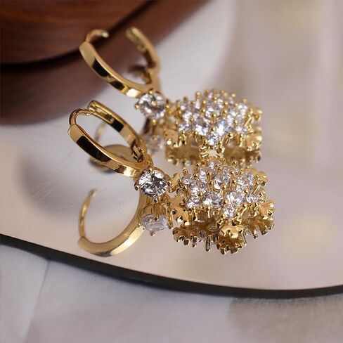 Gold Silver Maple Flower Stud Earrings for Women, Dainty Cubic Zirconia Pearls Autumn Hypoallergenic Earings Prom Wedding Accessories Jewelry Gift in Saudi Arabia