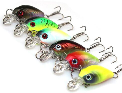 6pcs 6.5cm/4.2g Fat Fish Artificial Lures Hook Fishing Accessories (Random Color) in Saudi Arabia