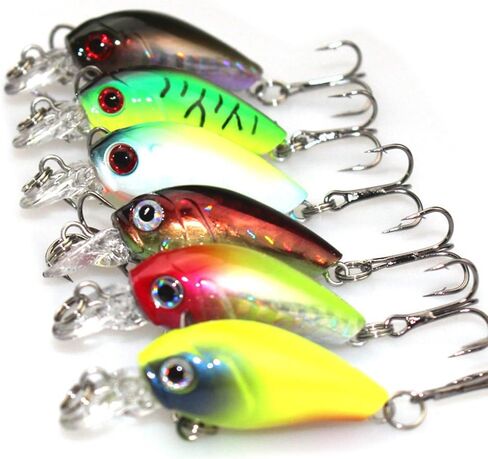 6pcs 6.5cm/4.2g Fat Fish Artificial Lures Hook Fishing Accessories (Random Color) in Saudi Arabia