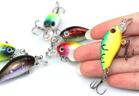 6pcs 6.5cm/4.2g Fat Fish Artificial Lures Hook Fishing Accessories (Random Color) in Saudi Arabia