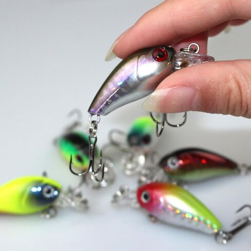 6pcs 6.5cm/4.2g Fat Fish Artificial Lures Hook Fishing Accessories (Random Color) in Saudi Arabia