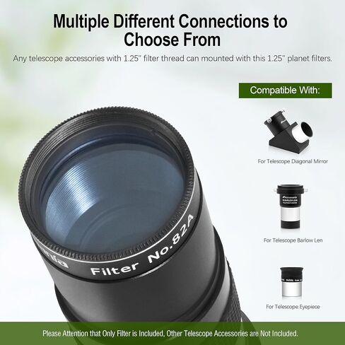 Astromania Filter Set of 1.25-Inch Four Color Filters (#15 Deep Yellow, 25 Red, 58A Green and #80A Medium Blue) in Kuwait