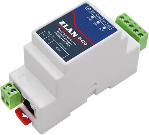 1Pcs ZLAN5143D DIN Rail RS485 to Ethernet RJ45 Converter Server Device Support Modbus RTU Gateway MQTT in Saudi Arabia
