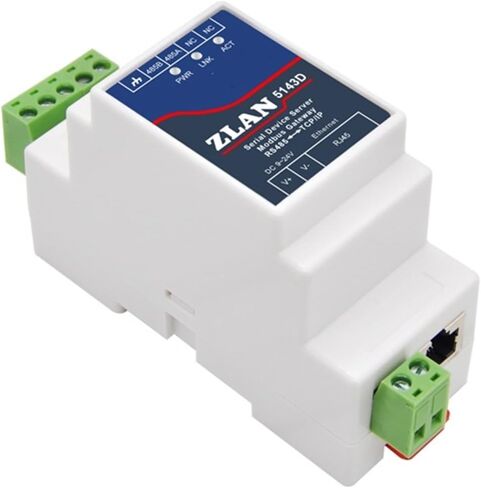 1Pcs ZLAN5143D DIN Rail RS485 to Ethernet RJ45 Converter Server Device Support Modbus RTU Gateway MQTT in Saudi Arabia