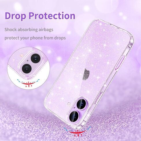 JJGoo Compatible with iPhone 17 Case Clear Glitter, Sparkle Soft TPU Transparent Shockproof Women Girls Slim Bling Sparkly Bumper Cover Phone Cases for iPhone 17 in Saudi Arabia