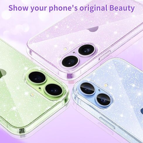JJGoo Compatible with iPhone 17 Case Clear Glitter, Sparkle Soft TPU Transparent Shockproof Women Girls Slim Bling Sparkly Bumper Cover Phone Cases for iPhone 17 in Saudi Arabia
