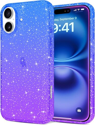 JJGoo Compatible with iPhone 17 Case Clear Glitter, Sparkle Soft TPU Transparent Shockproof Women Girls Slim Bling Sparkly Bumper Cover Phone Cases for iPhone 17 in Saudi Arabia