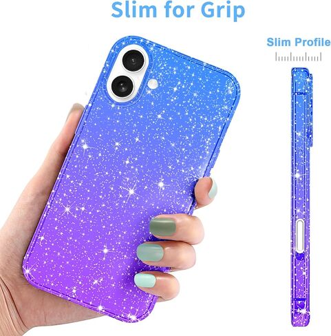 JJGoo Compatible with iPhone 17 Case Clear Glitter, Sparkle Soft TPU Transparent Shockproof Women Girls Slim Bling Sparkly Bumper Cover Phone Cases for iPhone 17 in Saudi Arabia