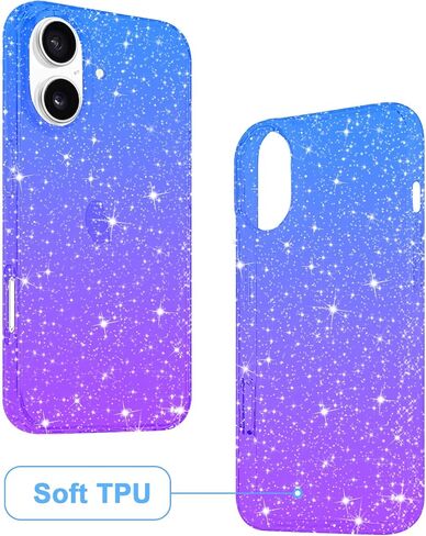 JJGoo Compatible with iPhone 17 Case Clear Glitter, Sparkle Soft TPU Transparent Shockproof Women Girls Slim Bling Sparkly Bumper Cover Phone Cases for iPhone 17 in Saudi Arabia