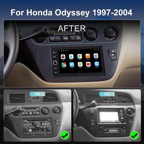 راديو QLED لترقية Honda Odyssey 1997-2004، استبدال ستيريو بشاشة تعمل باللمس، Carplay لاسلكي Android Auto، كاميرا مجانية in Kuwait