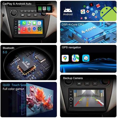 راديو QLED لترقية Honda Odyssey 1997-2004، استبدال ستيريو بشاشة تعمل باللمس، Carplay لاسلكي Android Auto، كاميرا مجانية in Kuwait