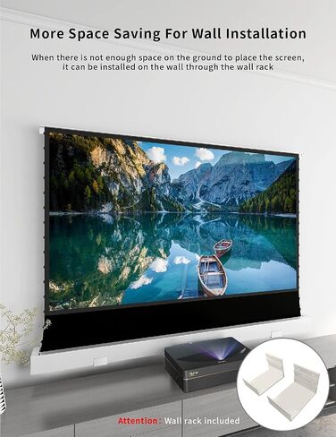 شاشات العرض VIVIDSTORM-ALR S PRO 84 بوصة شاشة كهربائية قابلة للطي عالية الدقة HD/8K/4K مسرح منزلي/مكتب/لعبة متوافقة مع جهاز عرض تلفزيون ليزر قصير للغاية، VSDSTUST84H-WB in Saudi Arabia