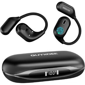 Open Ear Headphones, Bluetooth 5.4 Wireless Earbuds, 40H Playback, with LED Dgital Display, IP54 Waterproof Sports Headphones for Running, Cycling and Gym (Black) in Saudi Arabia