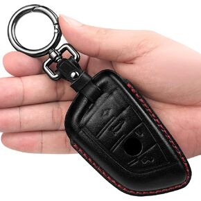 Tukellen لسيارات BMW غطاء مفتاح فوب من الجلد الأصلي مع غطاء سلسلة مفاتيح لـ 230i 330i 430i 440i 530e 530i 540i 740i 745e 750i M2 M235i M240i M3 M340i M4 X1 X2 X3 X4 X5 X6 X7-بني in Kuwait