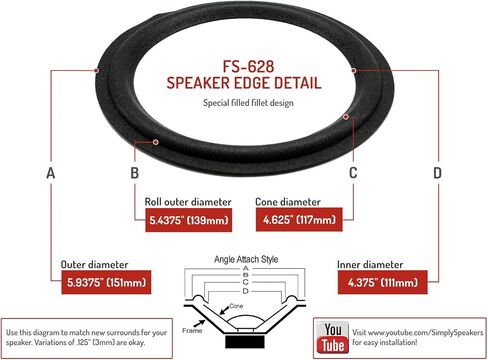 مجموعة إصلاح مكبرات الصوت سيمبلي المتوافقة مع نظام Boston Acoustics HD10 وT930 FSK-HD10C in Saudi Arabia