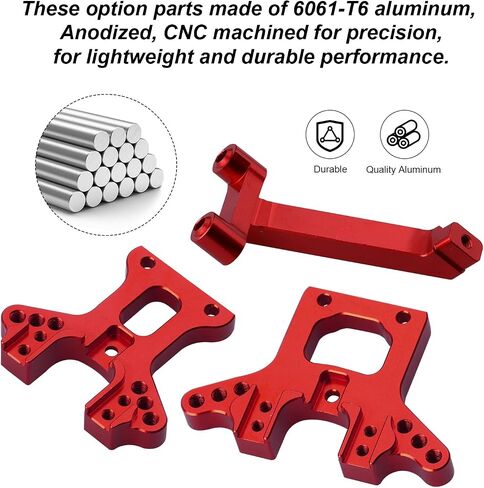 HobbyPark Aluminum Shock Tower (Front & Rear) & Shock Tower Brace for Traxxas 1/18 LaTrax Teton Desert Prerunner, Replace Parts 7637(4-Pack) (Navy Blue) in Saudi Arabia