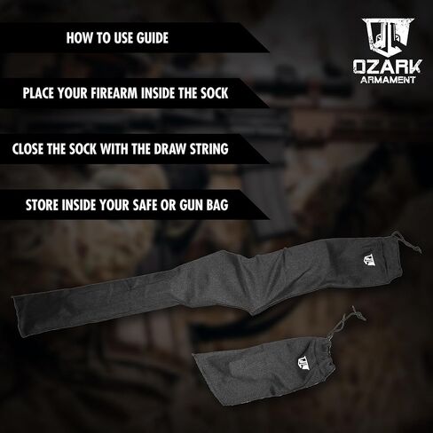 مجموعة جوارب بندقية - جورب بندقية وجورب مسدس متضمن مع كل حزمة جورب بندقية - جوارب بندقية للبنادق والبنادق حتى 48 بوصة - ملحقات مسدس بندقية ومسدس كم مبطن جورب بندقية in Kuwait