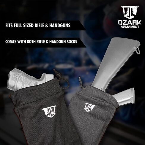 مجموعة جوارب بندقية - جورب بندقية وجورب مسدس متضمن مع كل حزمة جورب بندقية - جوارب بندقية للبنادق والبنادق حتى 48 بوصة - ملحقات مسدس بندقية ومسدس كم مبطن جورب بندقية in Kuwait