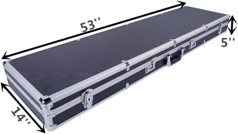Rifle Gun Hard Case,Aluminum Long Gun Hard Case,Portable Locking Shotgun Storage Box Pistol Handgun Lock Box with Padded Foam and 2 Key Locks in Saudi Arabia