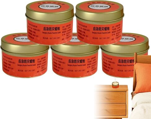 Camping Candles | Set of 5 Durable Fragrance- Candles - 20-30 Hours of Burning, Multipurpose Equipment for Emergencies, Survival and Outdoor Activities in Saudi Arabia