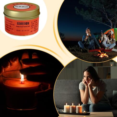 Camping Candles | Set of 5 Durable Fragrance- Candles - 20-30 Hours of Burning, Multipurpose Equipment for Emergencies, Survival and Outdoor Activities in Saudi Arabia