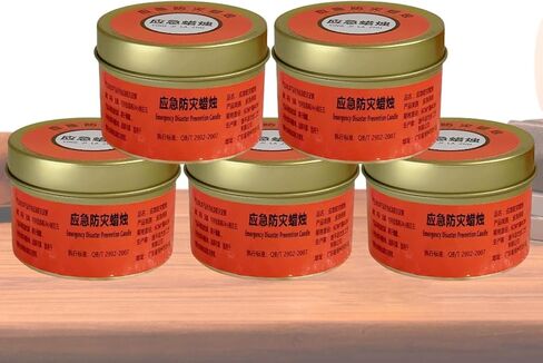 Camping Candles | Set of 5 Durable Fragrance- Candles - 20-30 Hours of Burning, Multipurpose Equipment for Emergencies, Survival and Outdoor Activities in Saudi Arabia