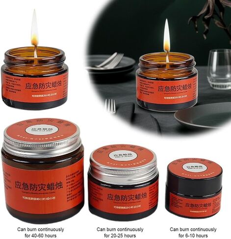 Emergency Survival Candles - Long Lasting Survival Candles, Long-Lasting Soy Wax, Power Outage & Disaster Prep, Odorless Emergency Candle for Camping & Home in Saudi Arabia