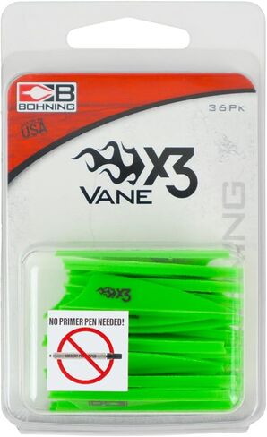 ريشة Bohning X3، 1.75 بوصة، أخضر نيون، 36 قطعة in Kuwait