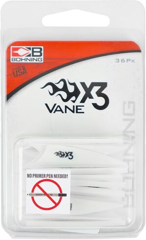 Bohning X3 Vane, 1.75", White, 36pk in Saudi Arabia