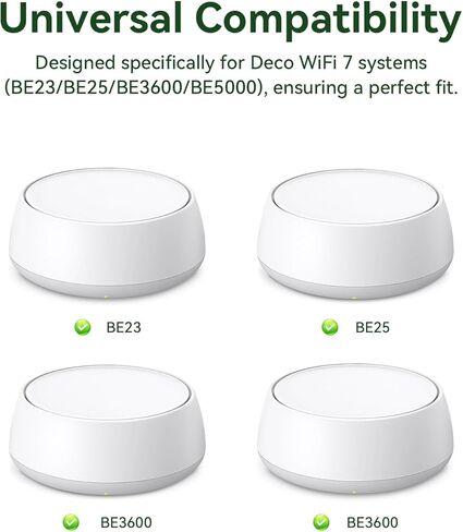 shinar Metal Wall Mount Kit Compatible with TP Link Deco BE23/ BE25/ BE3600/ BE5000 Mesh WiFi 7 System Space-Saving Bracket White (2 Pack) in Kuwait